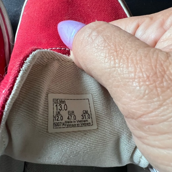 Vans Bold Red and White Sneakers - Picture 5 of 7